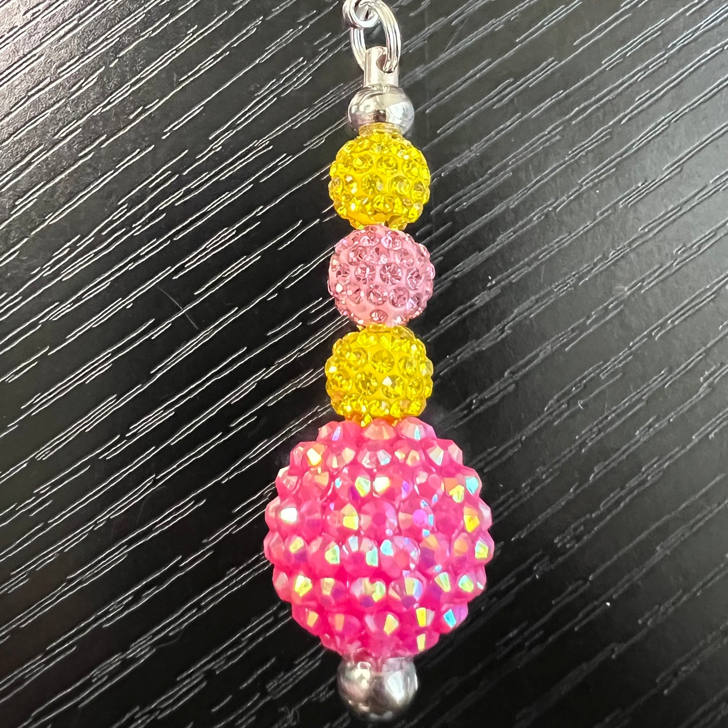 Pink/Yellow Round Bling