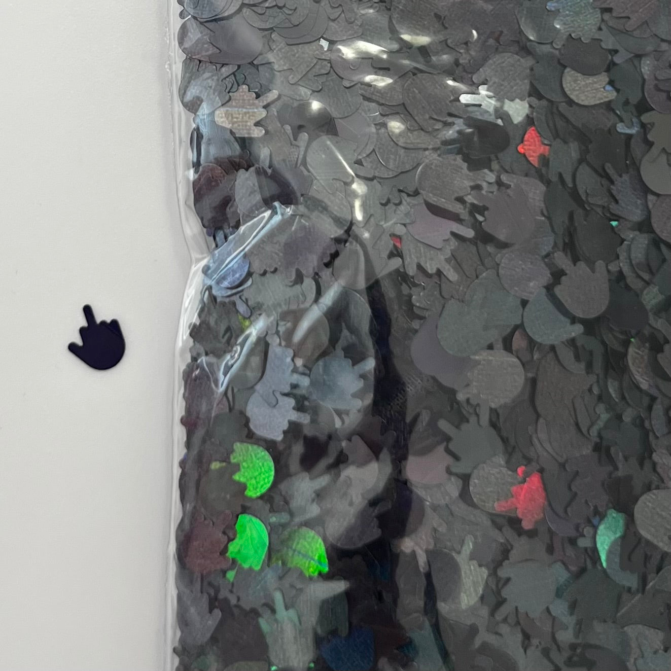Black Holographic Middle Fingers
