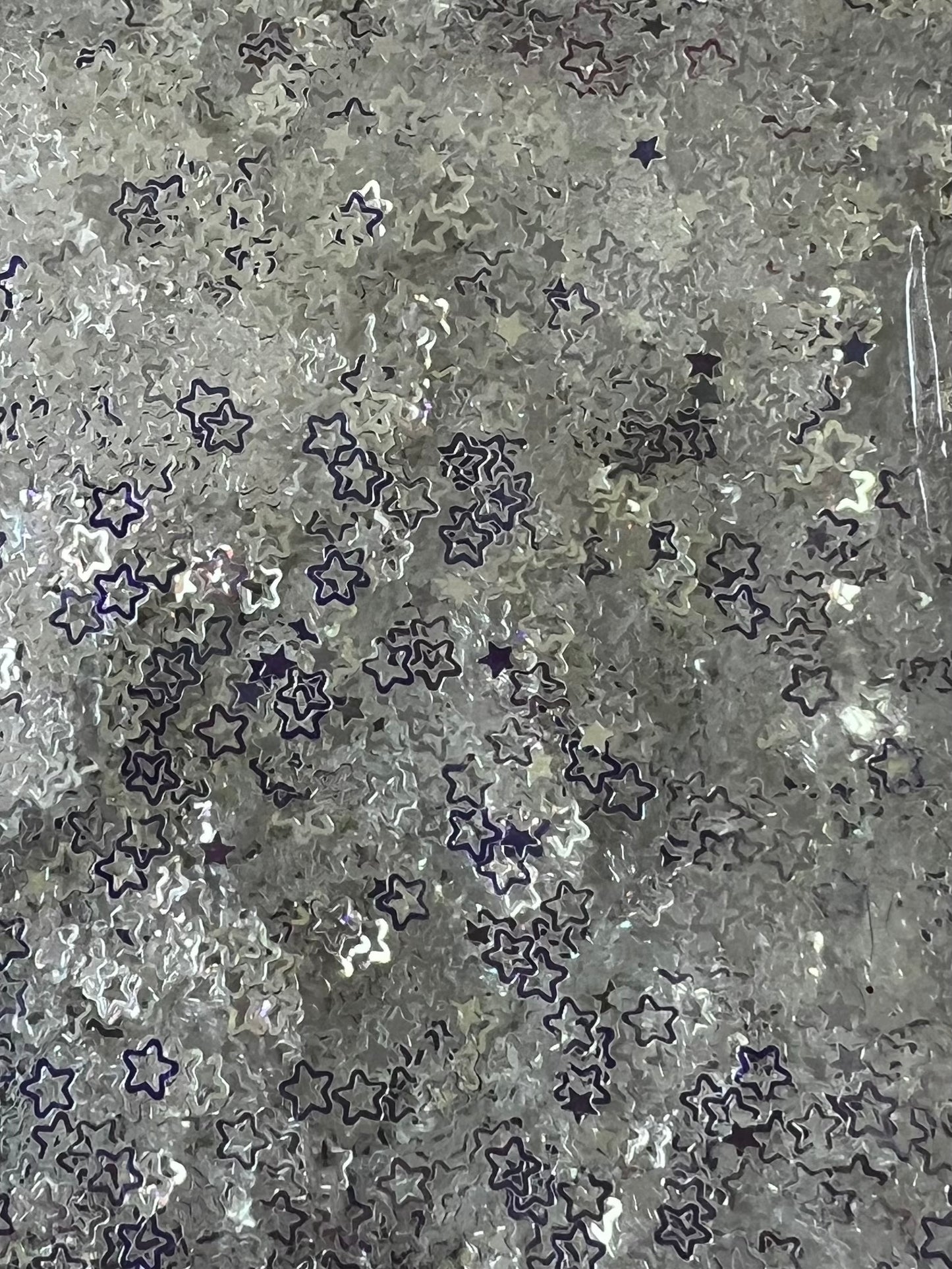 Silver Iridescent Stars