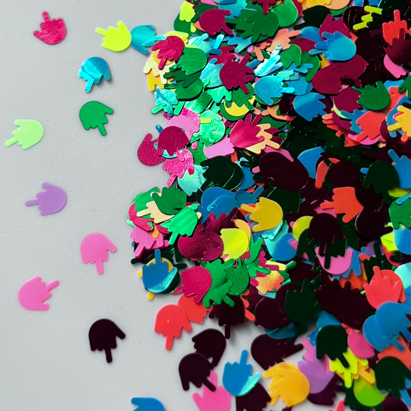 Colorful mixed middle fingers