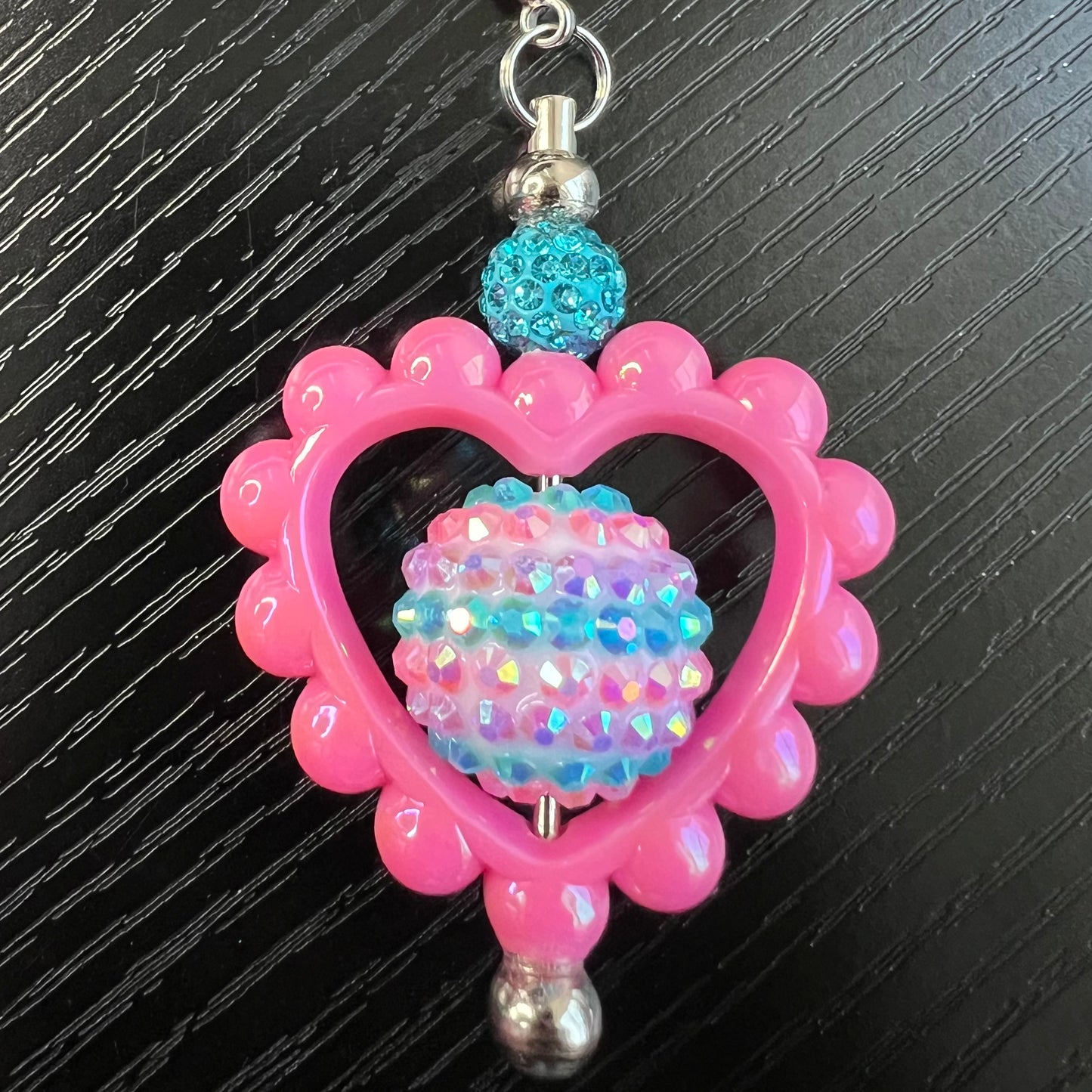 Pink/Teal - Heart Ouline