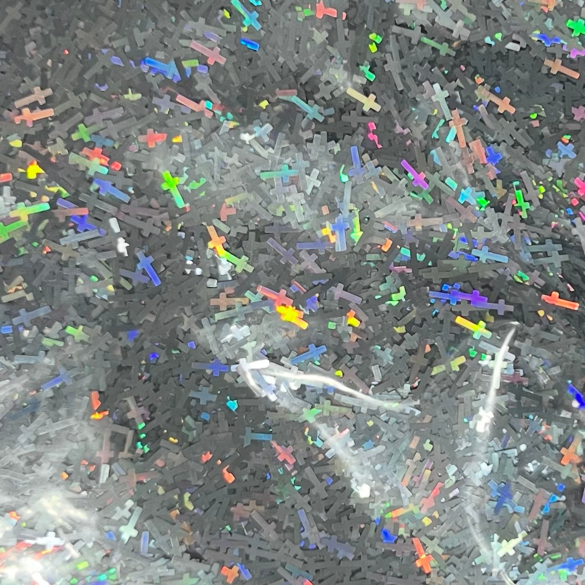 Silver Holographic Cross