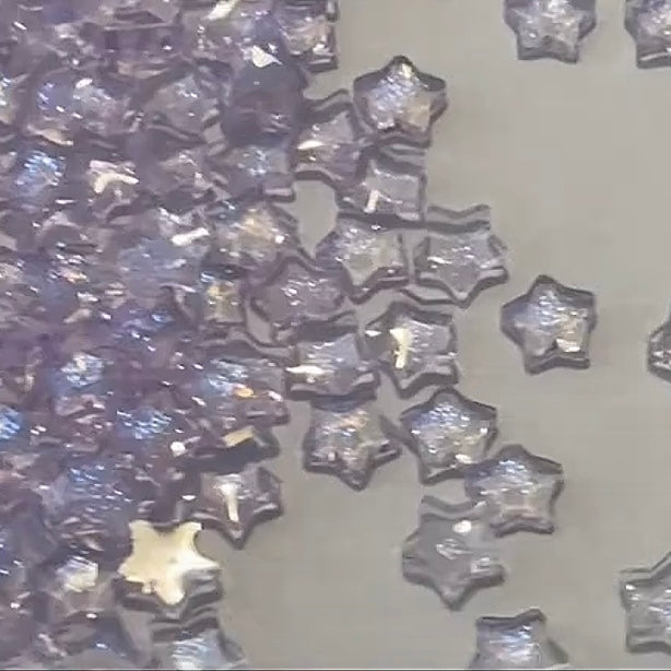 Purple Flat Star Beads