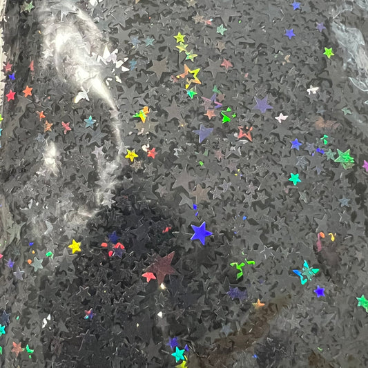 Black Glitter Shaped Stars - Holographic - NOT FOR INDIVIDUAL SALE