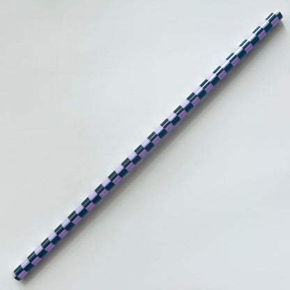 9” Purple Checkered Straw (fits 16oz)