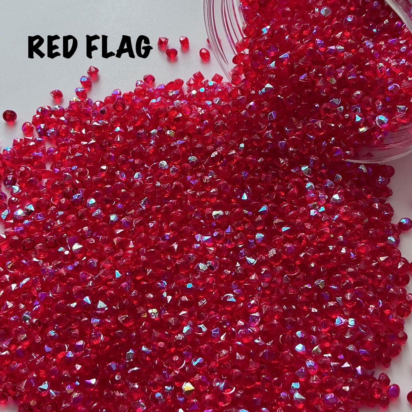 3mm Rhinestone Gems (100g) - Red Flag