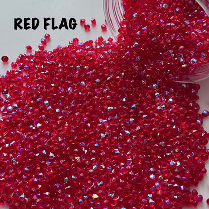 3mm Rhinestone Gems (100g) - Red Flag