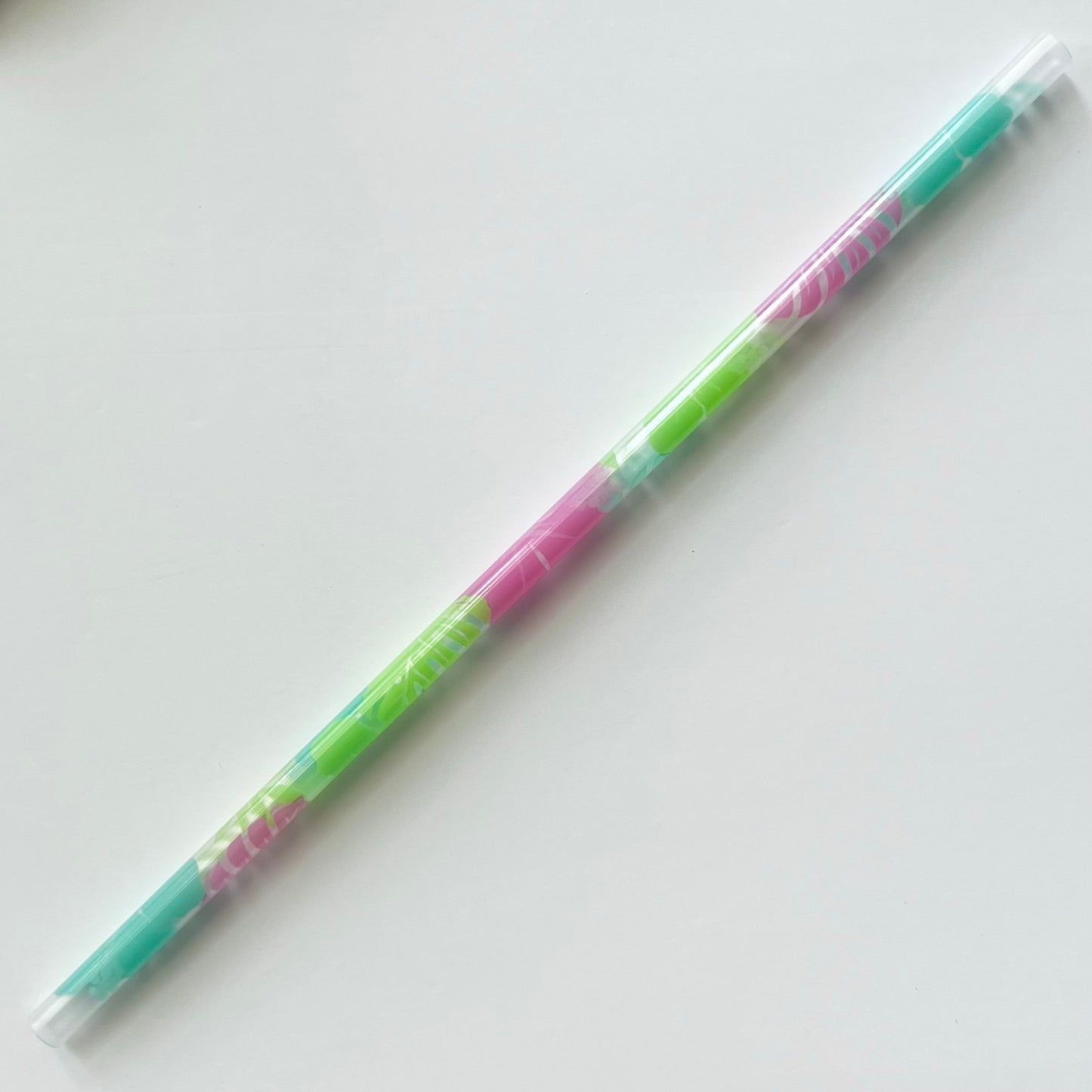 9” Tropical Leaves & Flowers Straw (fits 16oz)