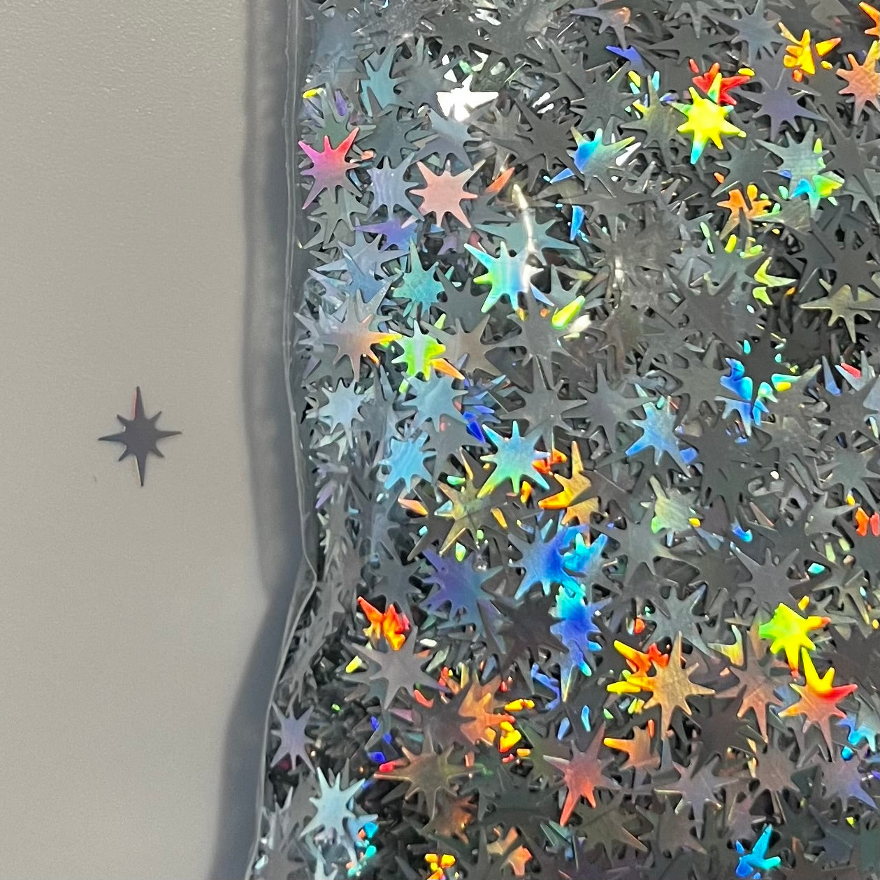 Silver Holographic Star Bursts