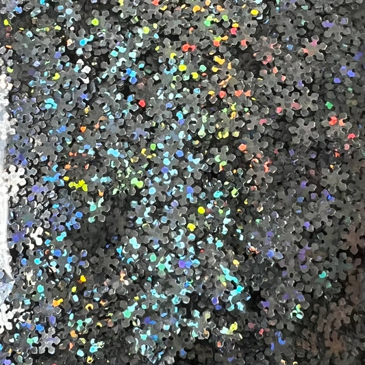 Silver Holographic Snowflakes