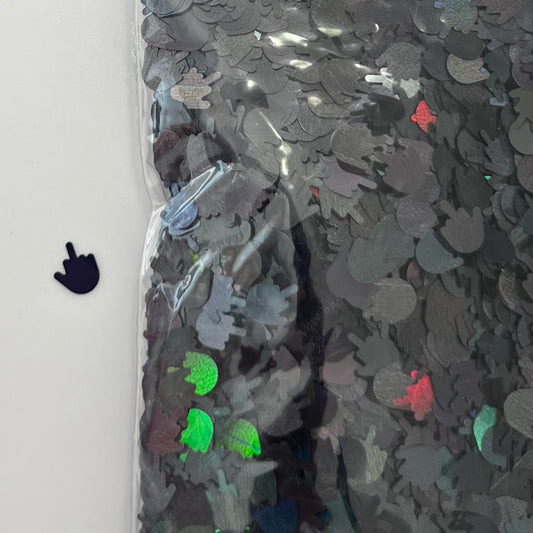 Black Holographic Middle Fingers
