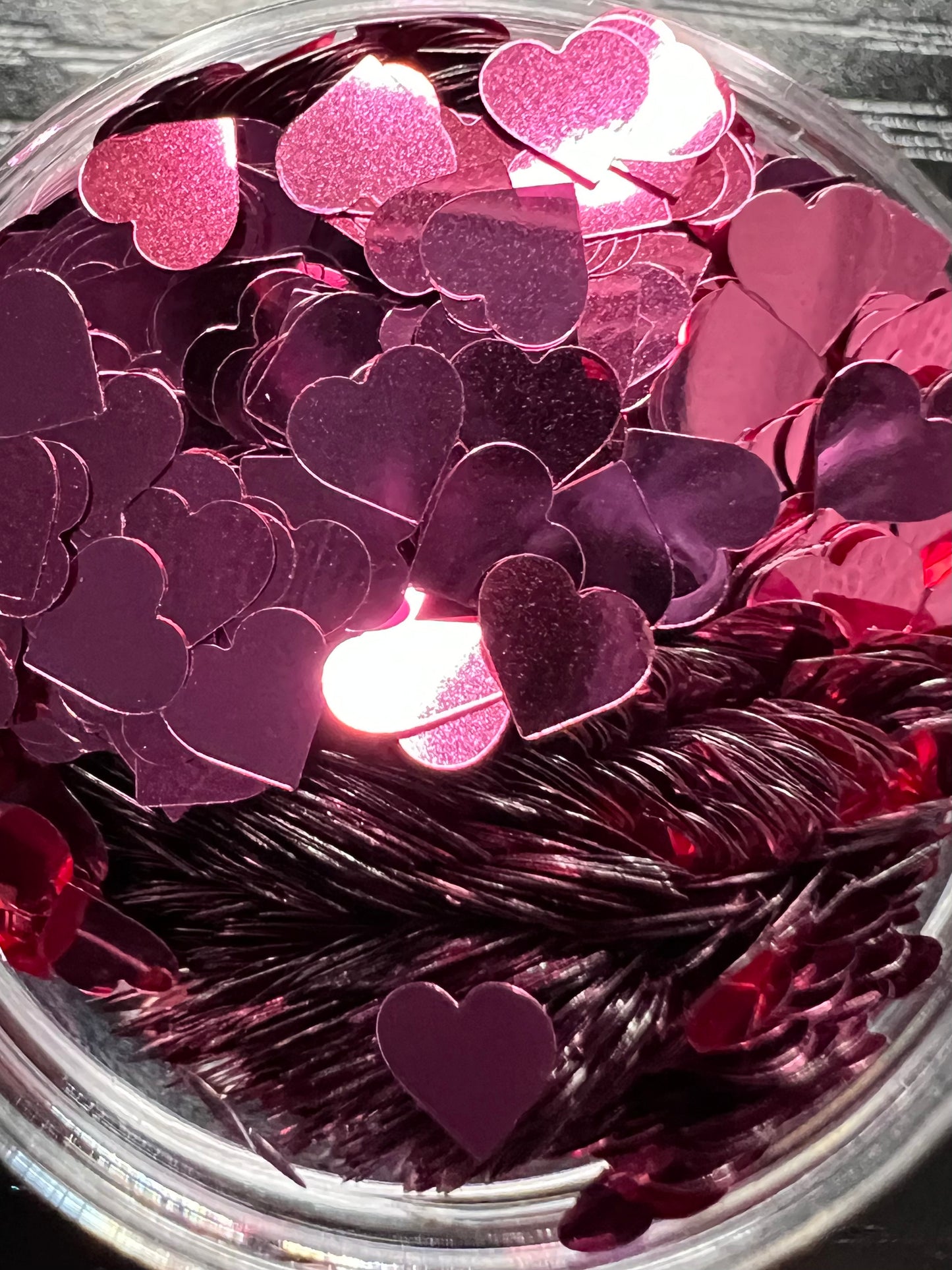 Hot Pink Mini Glitter Hearts - NOT FOR INDIVIDUAL SALE