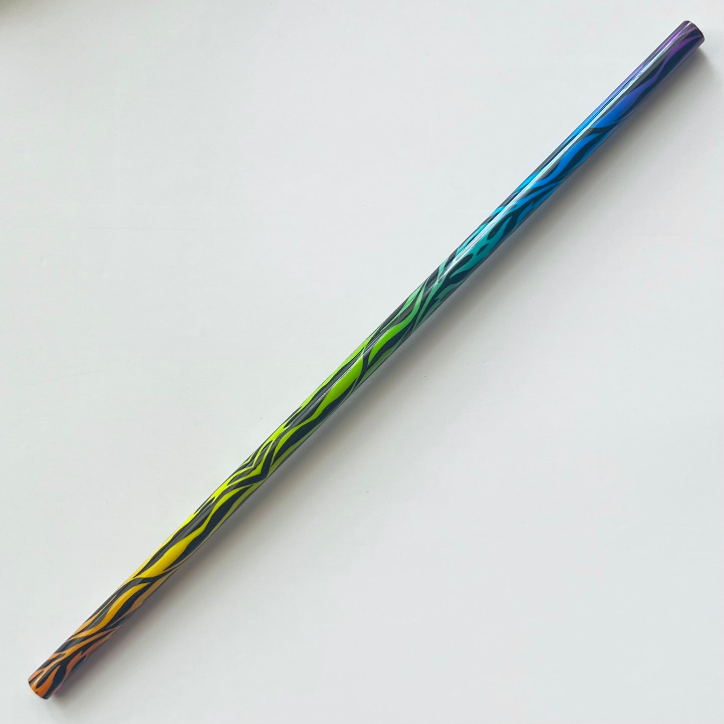 9” Colorful Zebra Print Straw (fits 16oz)