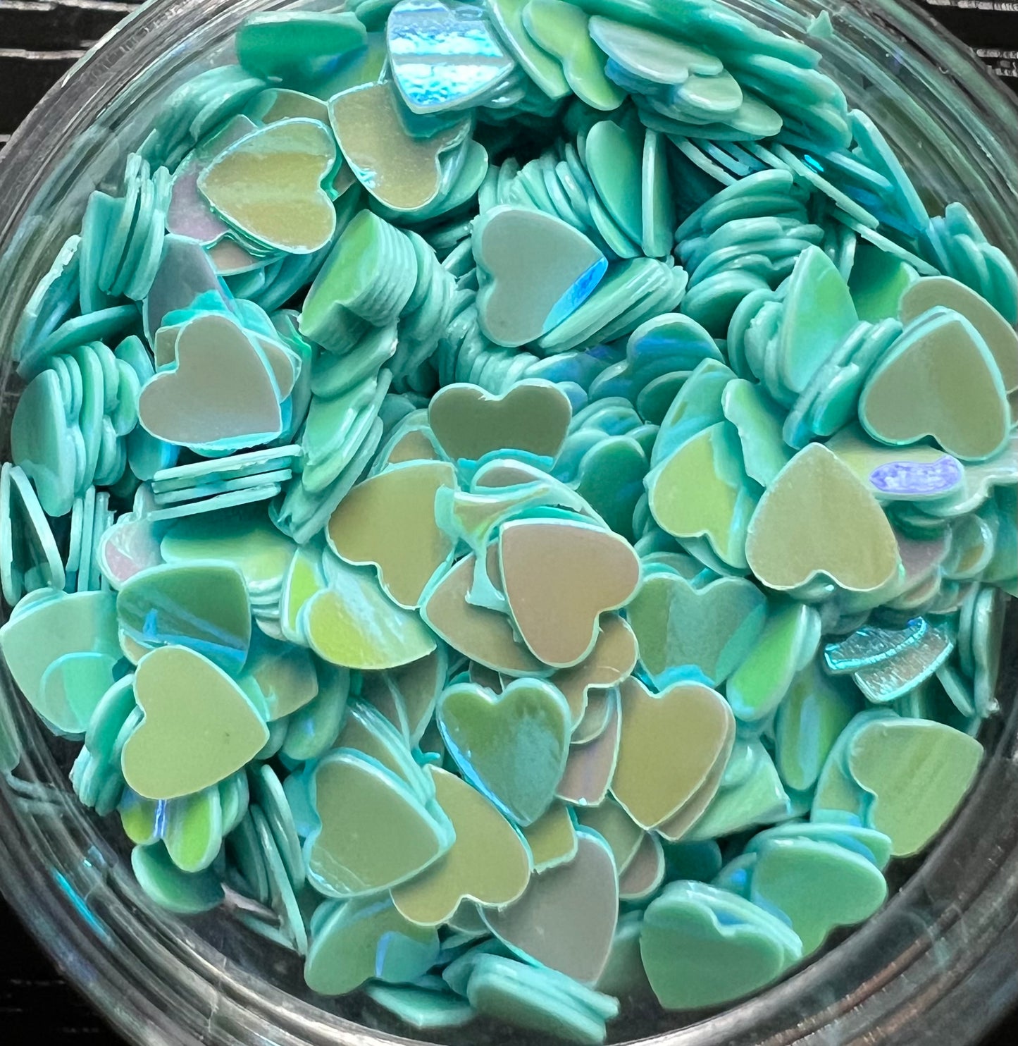 Mint mini glitter hearts - NOT FOR INDIVIDUAL SALE