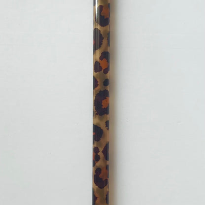 9” Brown Leopard Print Straw (fits 16oz)