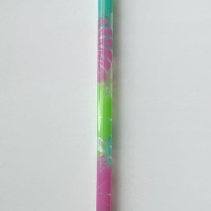 9” Tropical Leaves & Flowers Straw (fits 16oz)