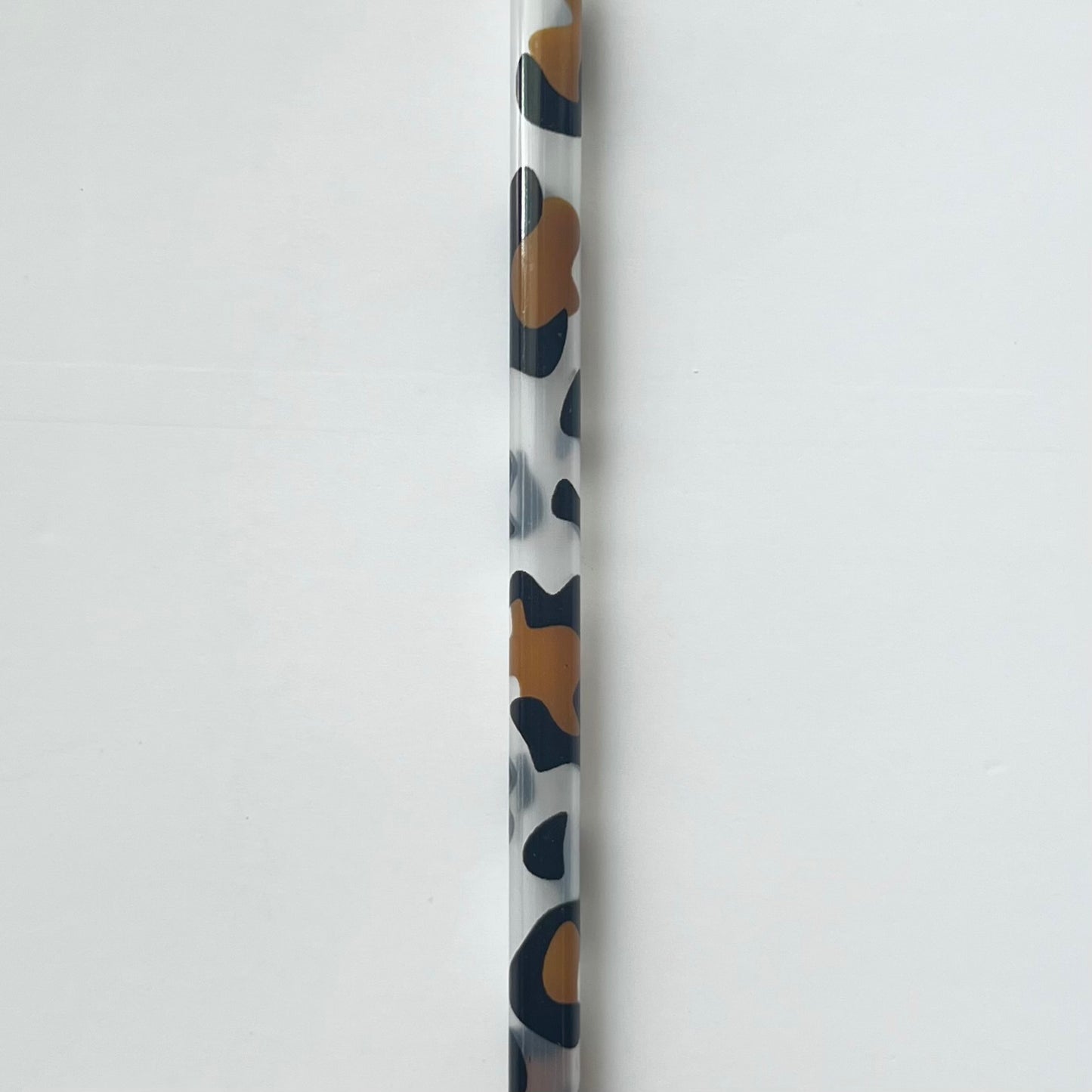 9” Clear Leopard Print Straw (fits 16oz)