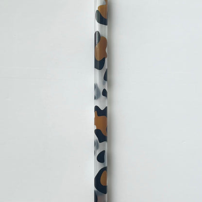 9” Clear Leopard Print Straw (fits 16oz)