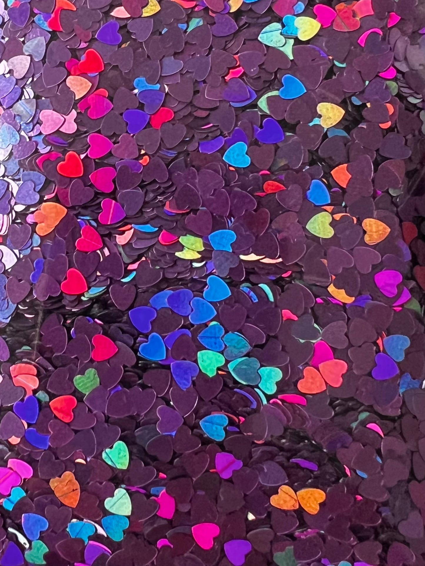 Purple Holographic Hearts