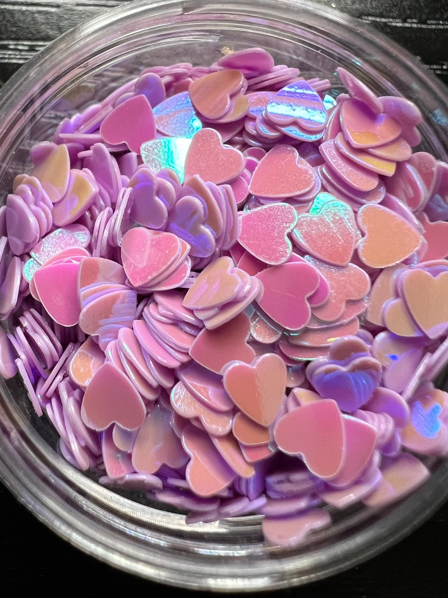 Light purple mini glitter hearts - NOT FOR INDIVIDUAL SALE