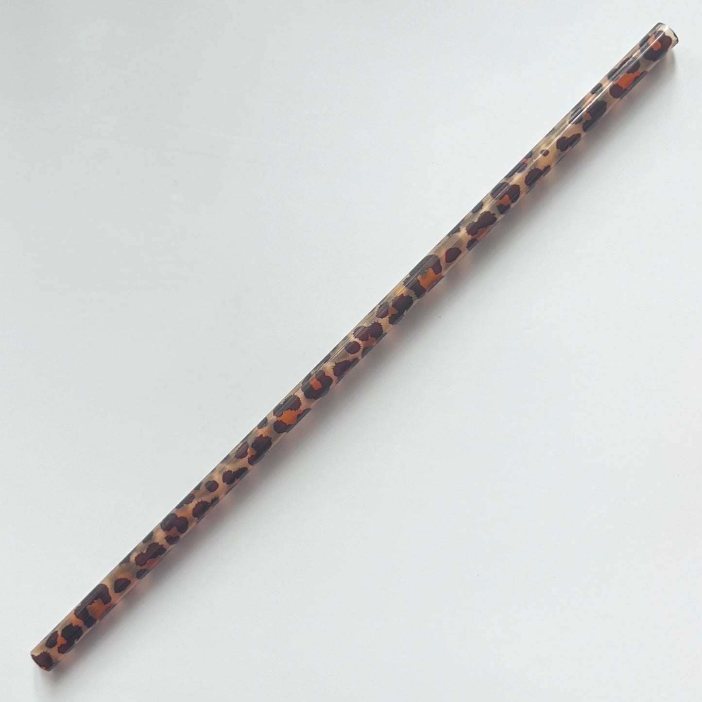 9” Brown Leopard Print Straw (fits 16oz)