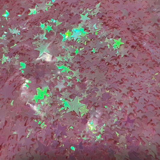 Pink Glitter Shaped Stars - Color Shift - NOT FOR INDIVIDUAL SALE
