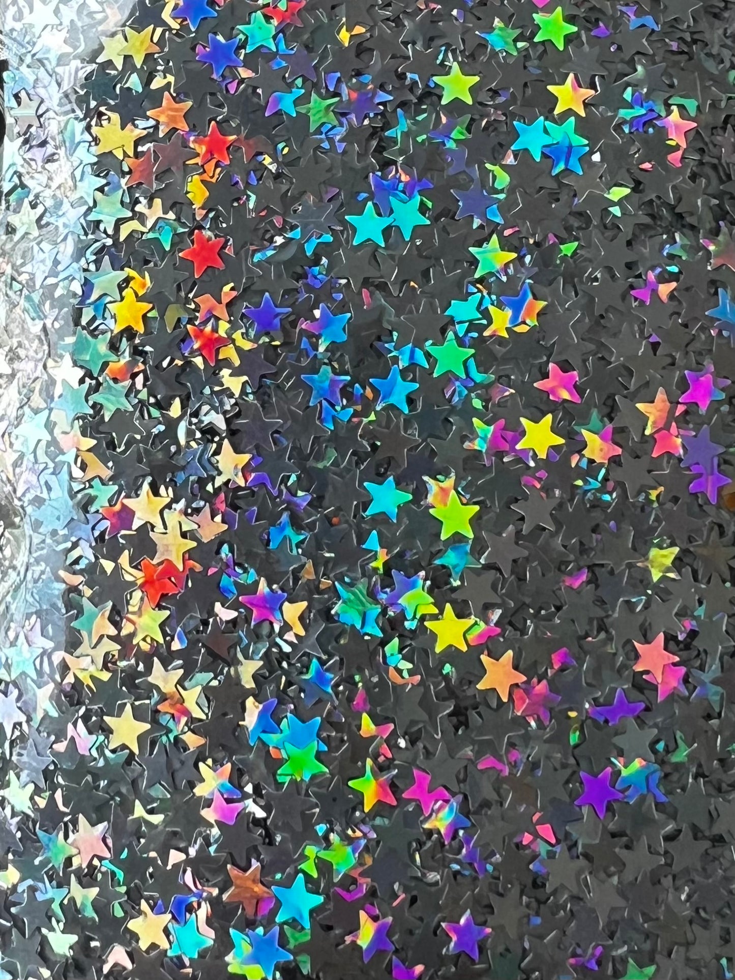 Silver Holographic Stars