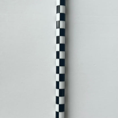 9” Black/White Checkered Straw (fits 16oz)