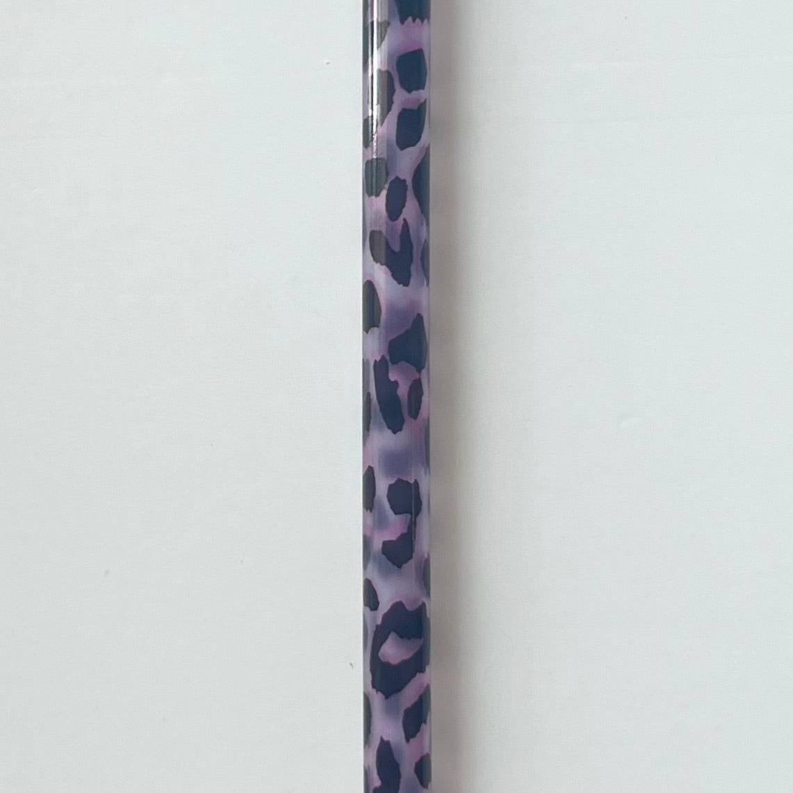 9” Purple Leopard Print Straw (fits 16oz)