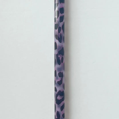 9” Purple Leopard Print Straw (fits 16oz)