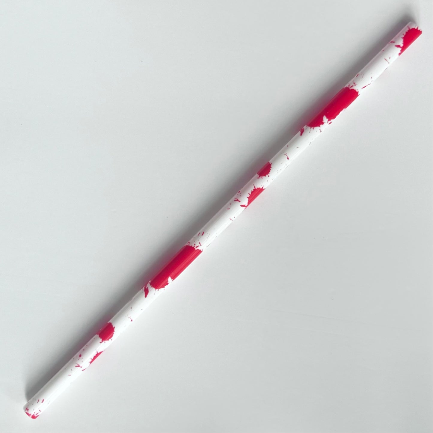 9” Red Splatter Straw (fits 16oz)