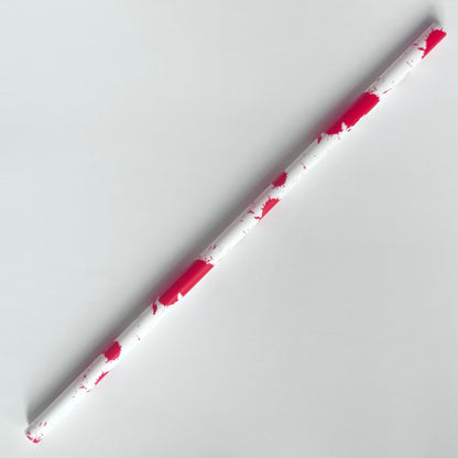 9” Red Splatter Straw (fits 16oz)