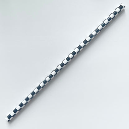 9” Black/White Checkered Straw (fits 16oz)