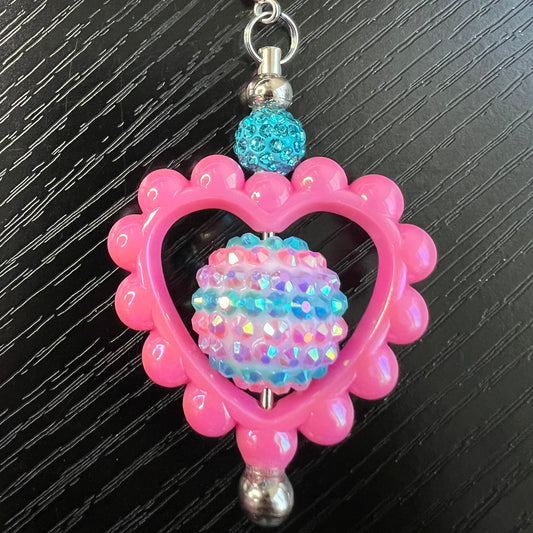 Pink/Teal - Heart Ouline