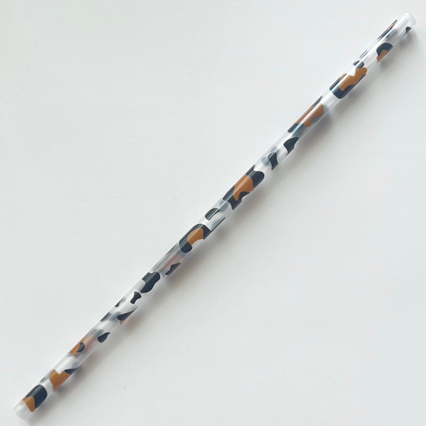 9” Clear Leopard Print Straw (fits 16oz)