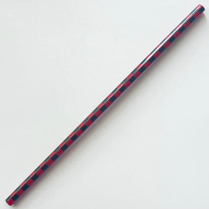 9” Red/Black Checkered Straw (fits 16oz)