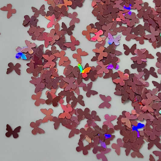 Dusty Pink Holo Butterflies