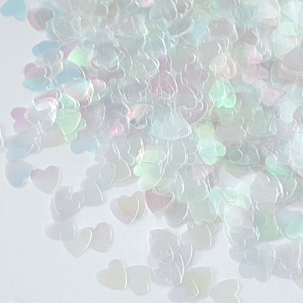 Clear Iridescent Hearts
