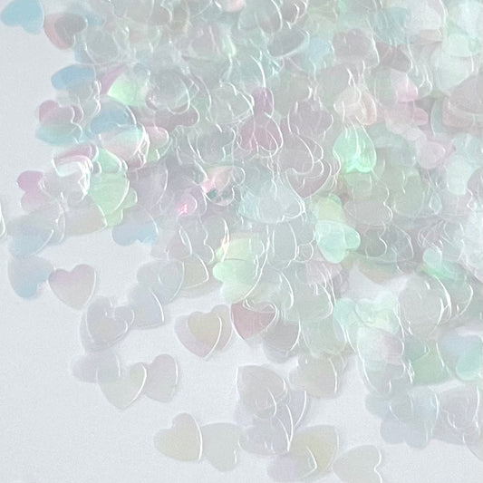 Clear Iridescent Hearts