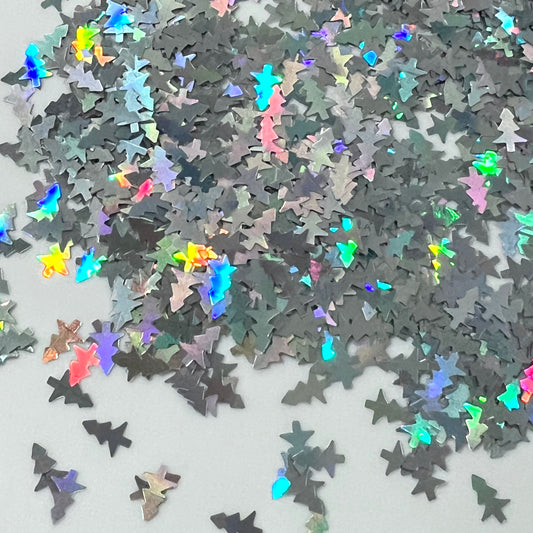 Silver Holo Christmas Trees