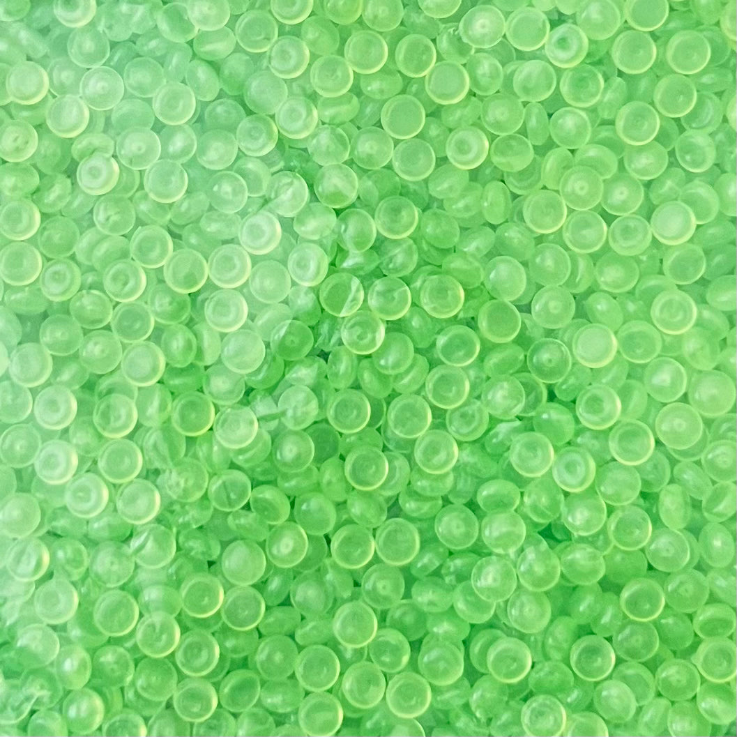 1oz Bag - Green Glow Flat Beads