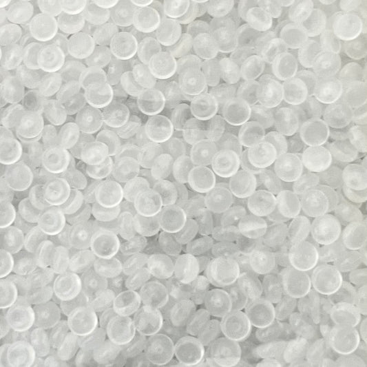 1oz Bag - White Glow Flat Beads (Glows Blue)