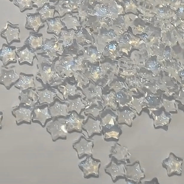 White Flat Star Beads