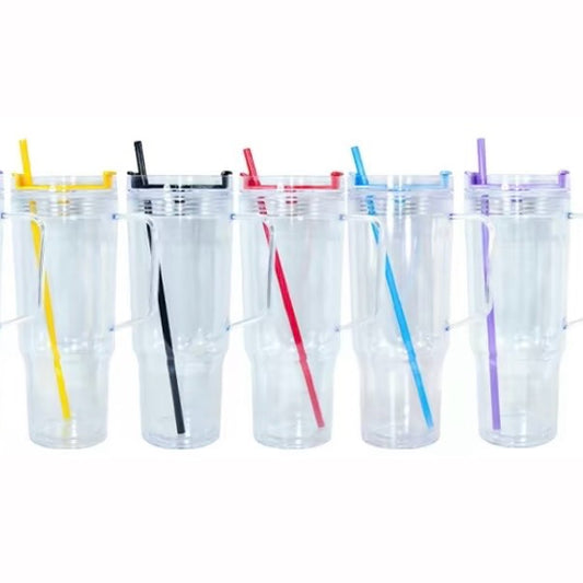 Snow Globe Tumbler 40oz - Acrylic (w/colored lids)