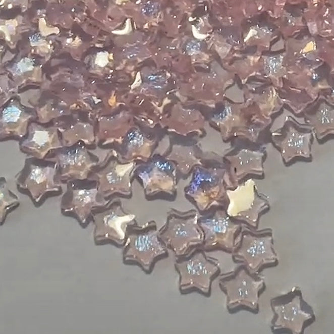 Pink Flat Star Beads