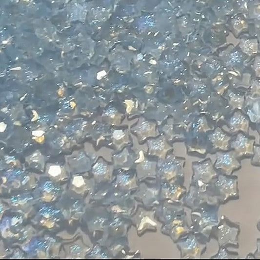 Blue Flat Star Beads