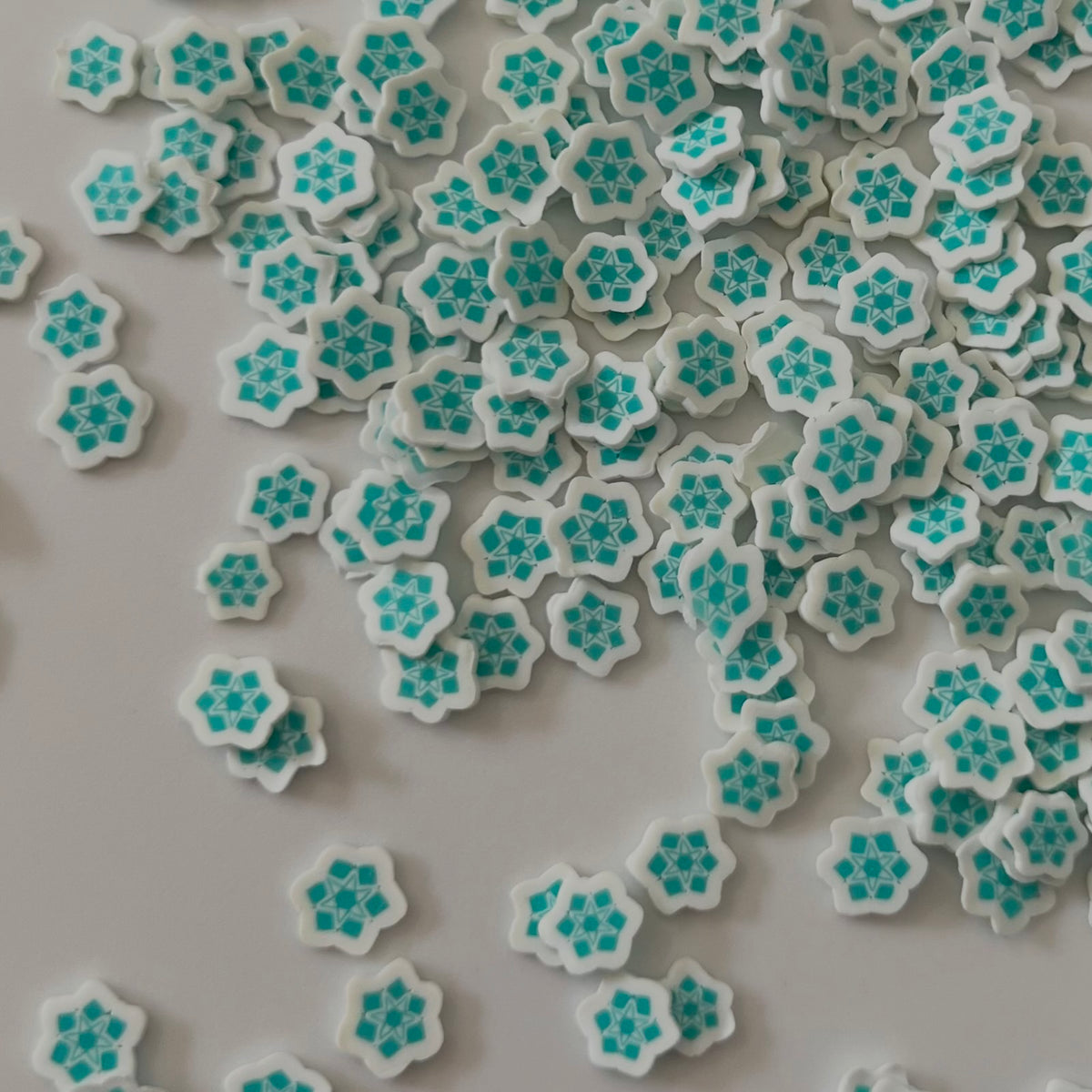 White/Teal Snowflake